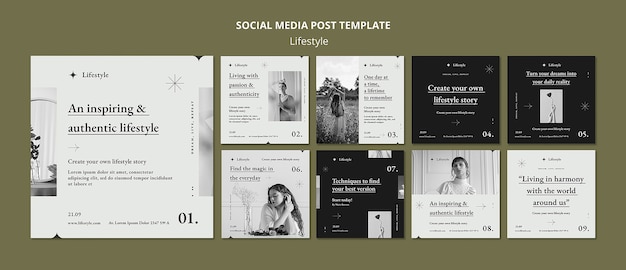 Post su Instagram sullo stile di vita del design piatto
