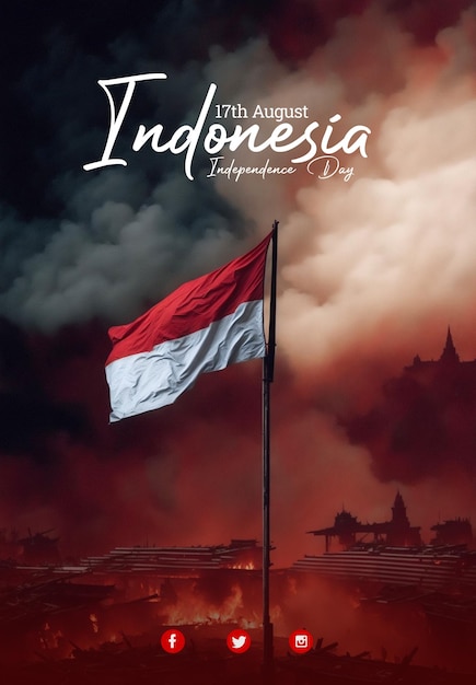 post sui media scoial per la festa dell'indipendenza dell'indonesia