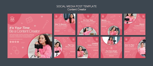 Post sui social media del creatore di contenuti