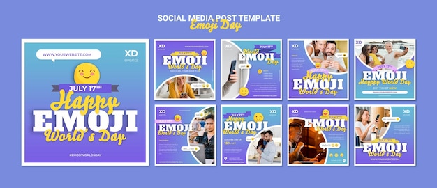 Post sui social media del giorno Emoji