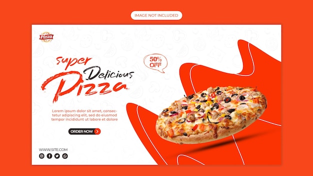Post sui social media del modello di progettazione di banner per pizza