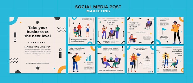 Post sui social media dell'agenzia di marketing