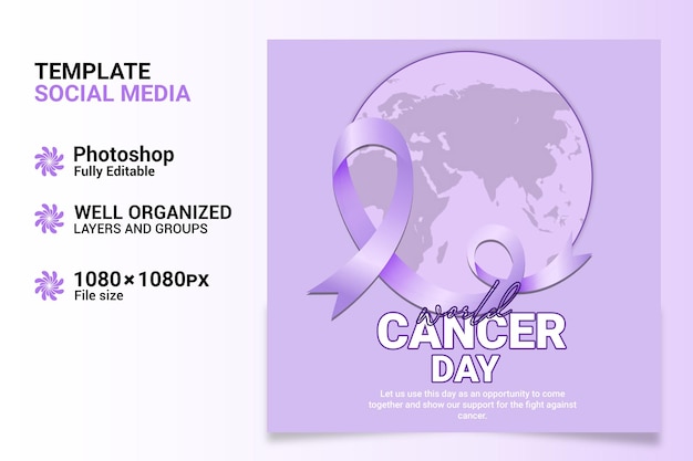 post sui social media della Giornata Mondiale del Cancro