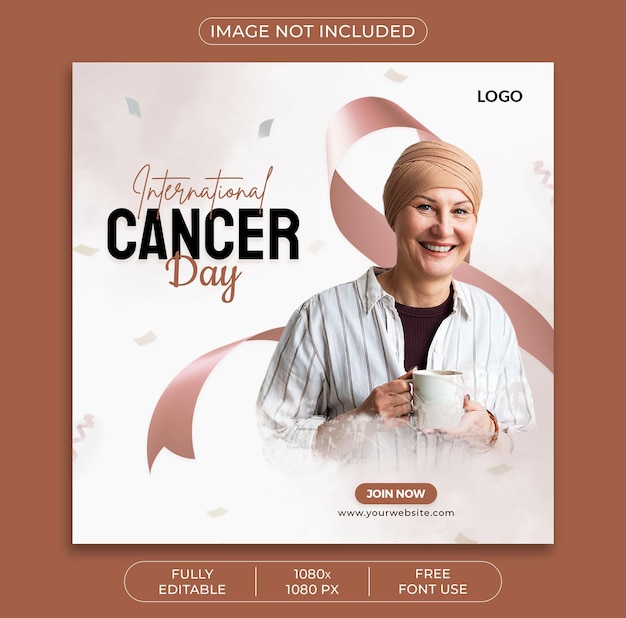 Post sui social media di instagram per la giornata mondiale del cancro