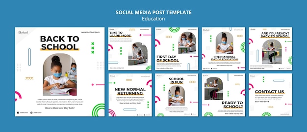 Post sui social media di ritorno a scuola