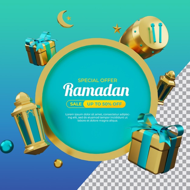 Post sui social media di vendita del Ramadan