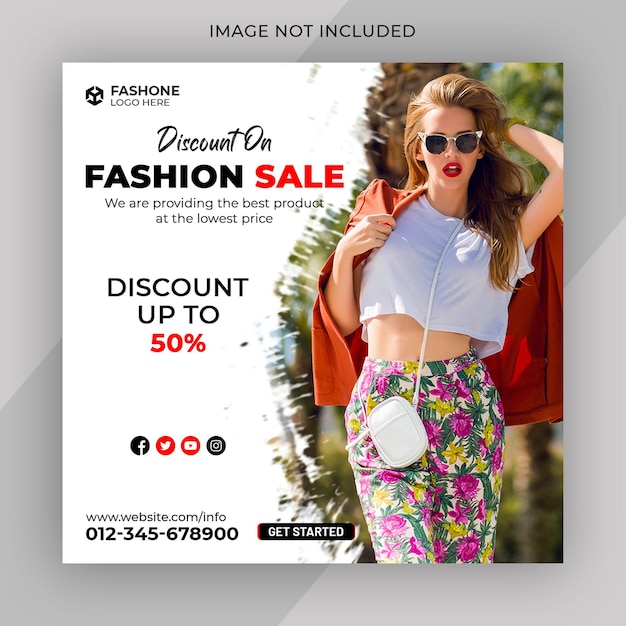 post sui social media e modello di banner web per la vendita di moda psd