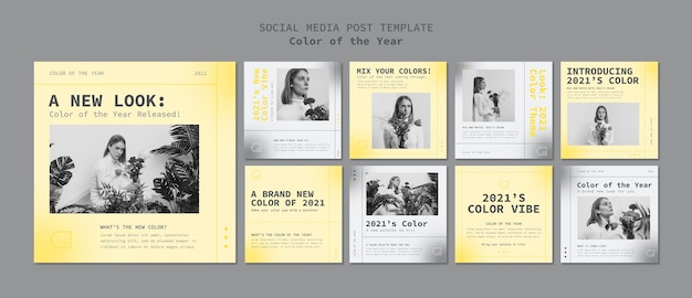 Post sui social media impostati con il colore dell'anno
