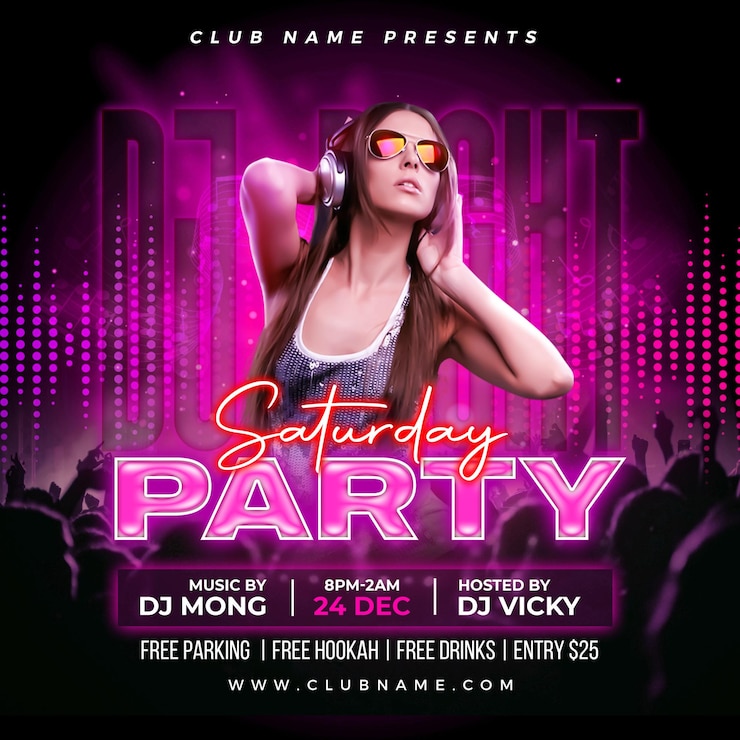 PSD post sui social media per dj party flyer