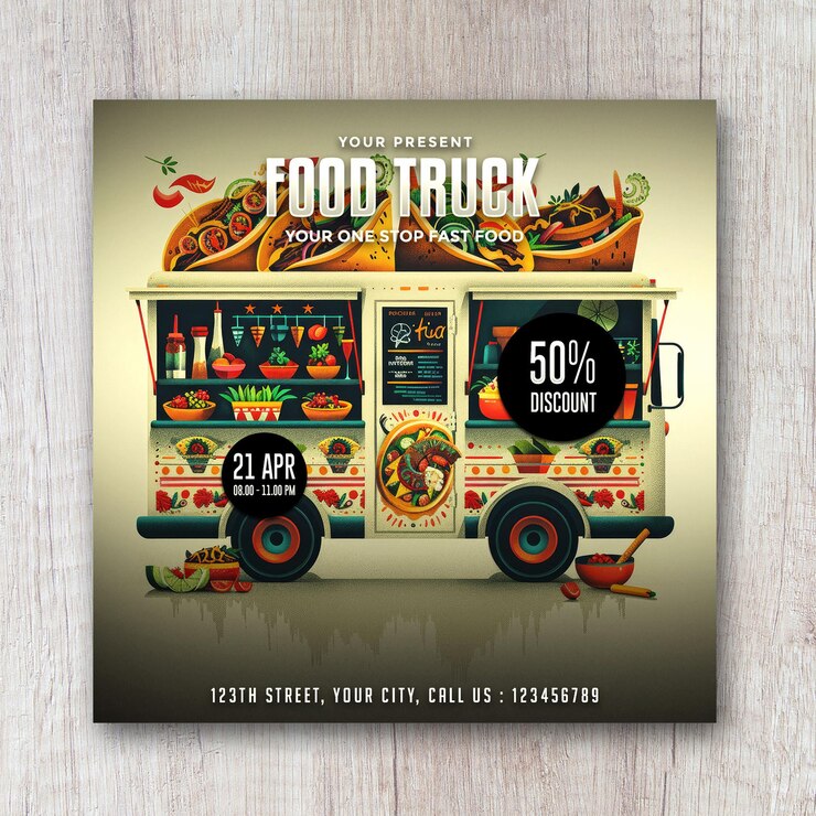 PSD post sui social media per la promozione dei food truck
