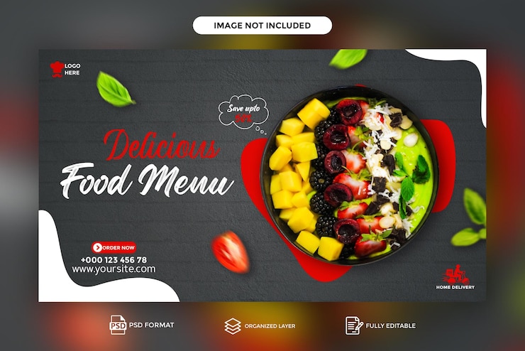 PSD post sui social media per la promozione di alimenti freschi e salutari psd e progettazione di modelli di banner web