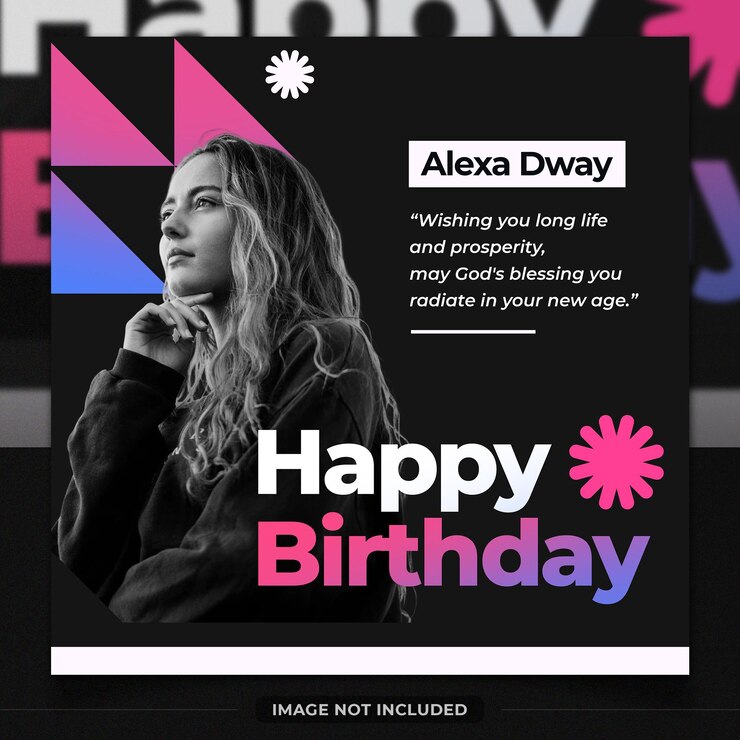 PSD post sui social media per un invito di buon compleanno
