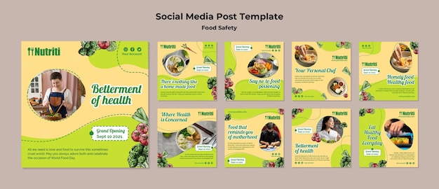 Post sui social media sulla sicurezza alimentare
