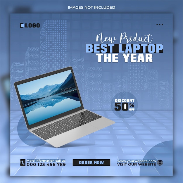 post vendita computer portatile agenzia elettronica social media banner web post modello psd