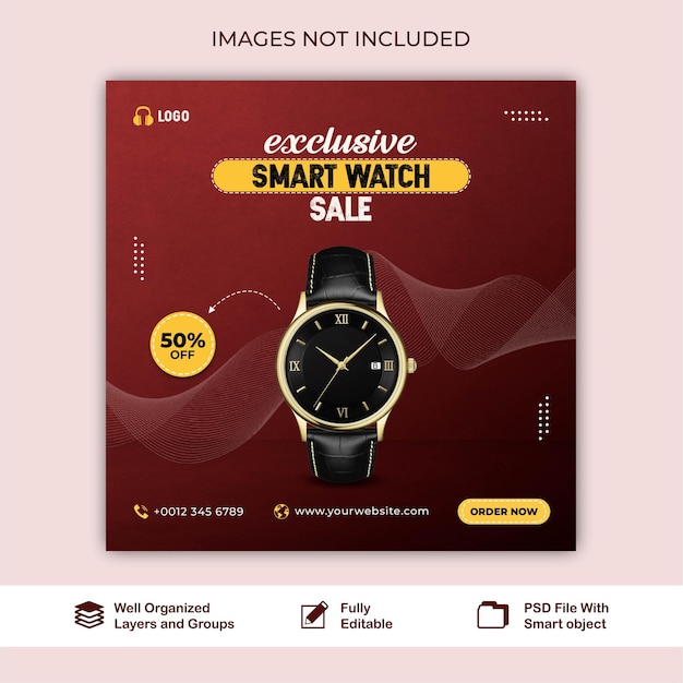 Post watch sale social media web banner post vorlage psd