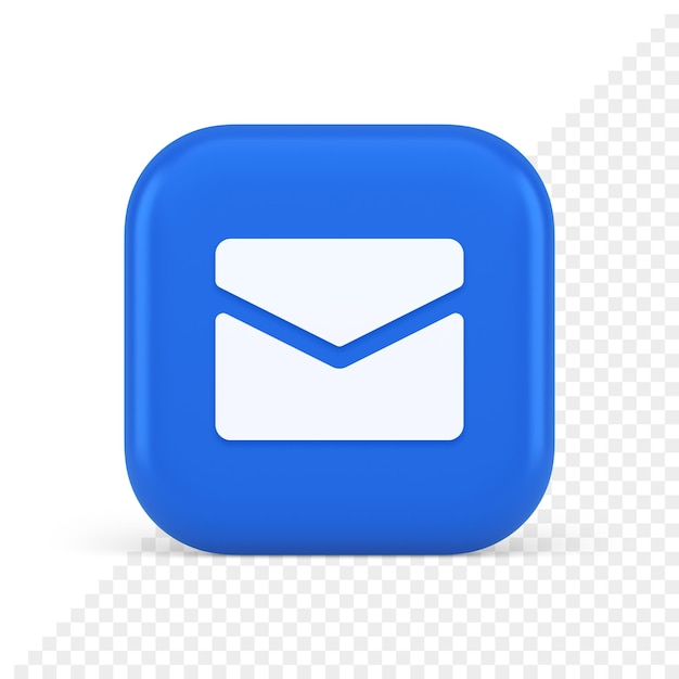 Posta in arrivo newsletter pulsante messaggio chat comunicazione remota notifica digitale icona 3d