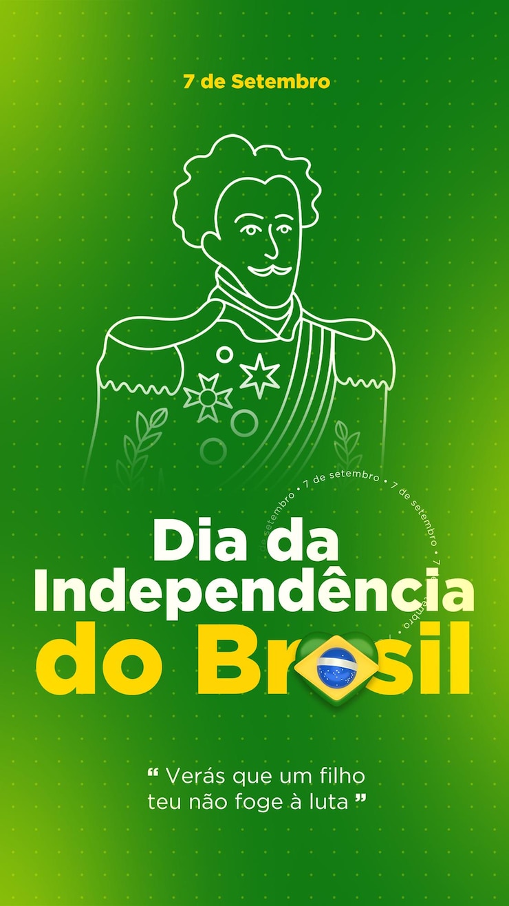 PSD posta sui social media independence day brasile in 3d render portoghese