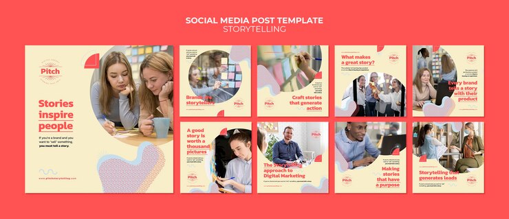 PSD postagem de contação de histórias na mídia social