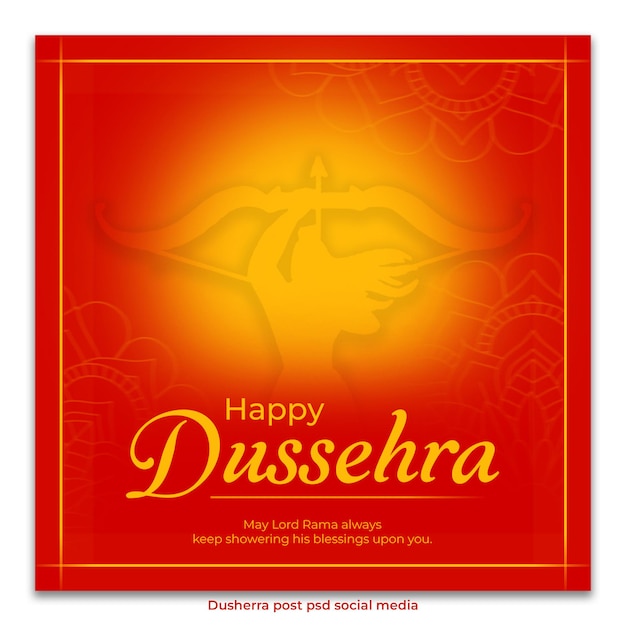 Postagem de Dussehra nas redes sociais do PSD
