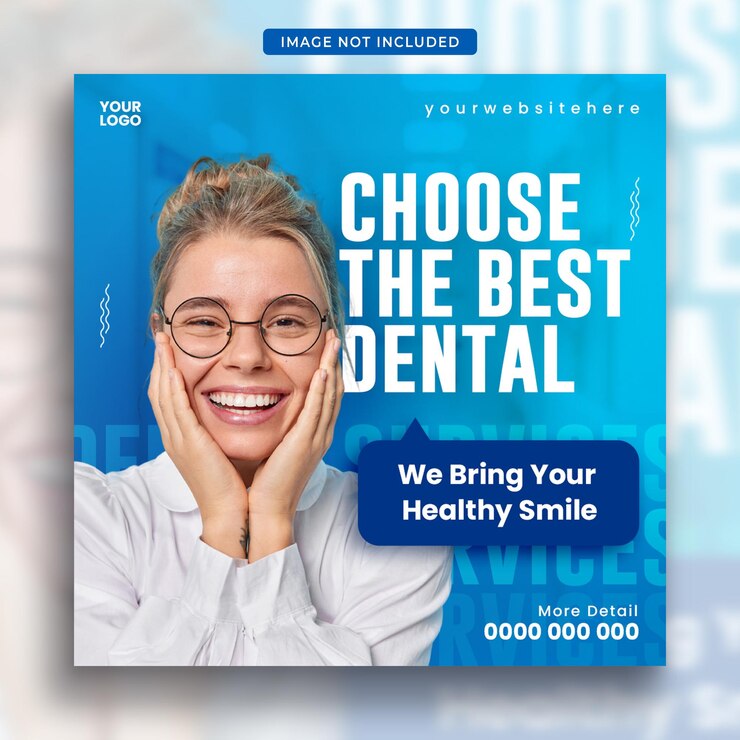 PSD postagem de mídia social da dental medical design de modelo de banner odontológico