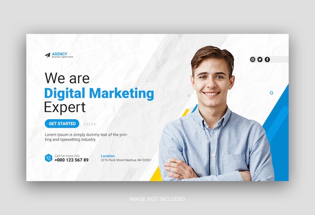 Postagem de mídia social de agência de marketing digital ou modelo de banner da web