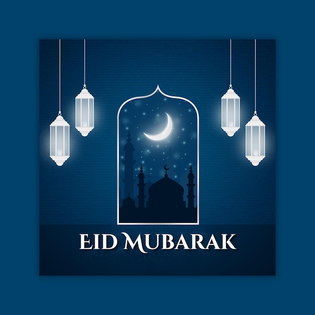 PSD postagem de mídia social de eid mubarak 01