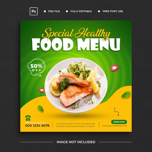 Postagem de mídia social de vegetais saudáveis