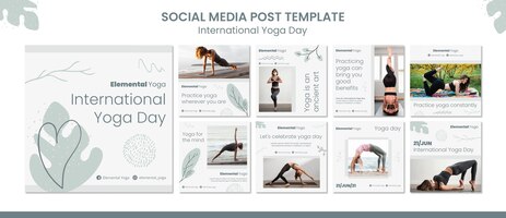 PSD postagem de mídia social do dia internacional da ioga