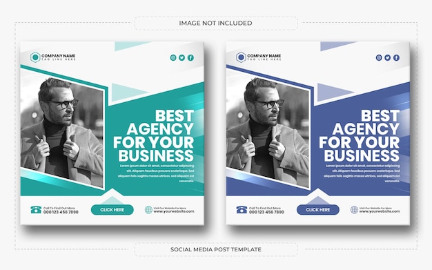 Postagem de mídia social para agência de marketing digital e modelo de banner da web