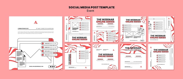 Postagem de webinar de evento on-line em mídia social