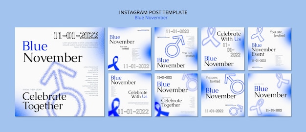 PSD postagem do instagram de conscientização de novembro azul