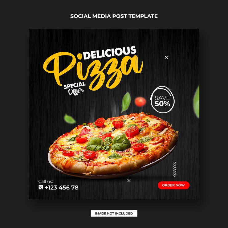 Postagem em mídia social de comida e modelo de design de banner do Instagram