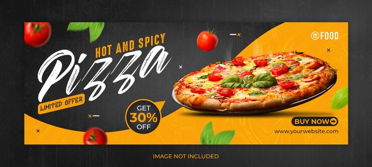 Postagem em mídia social sobre comida ou modelo de capa do Facebook
