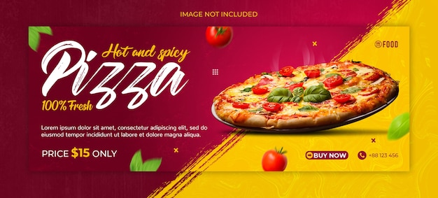 Postagem em mídia social sobre comida ou modelo de capa do Facebook