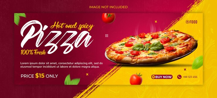 Postagem em mídia social sobre comida ou modelo de capa do Facebook