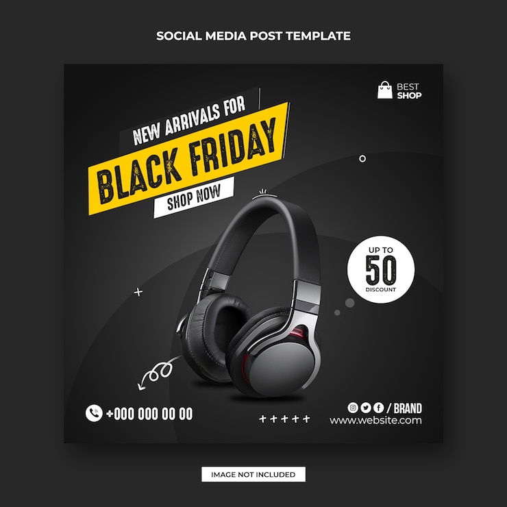 Postagem na mídia social de venda da Black Friday