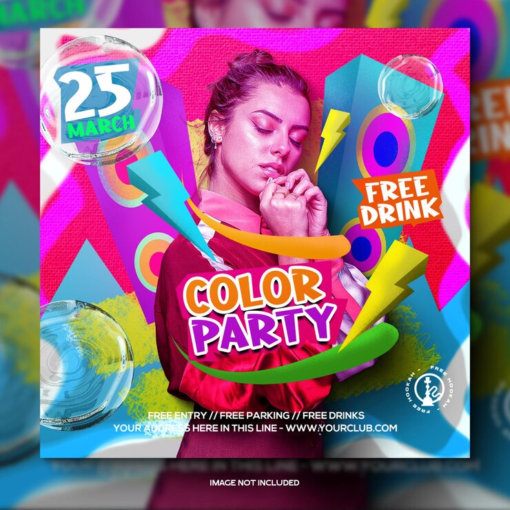 PSD postagem na mídia social do panfleto da festa do dj do clube