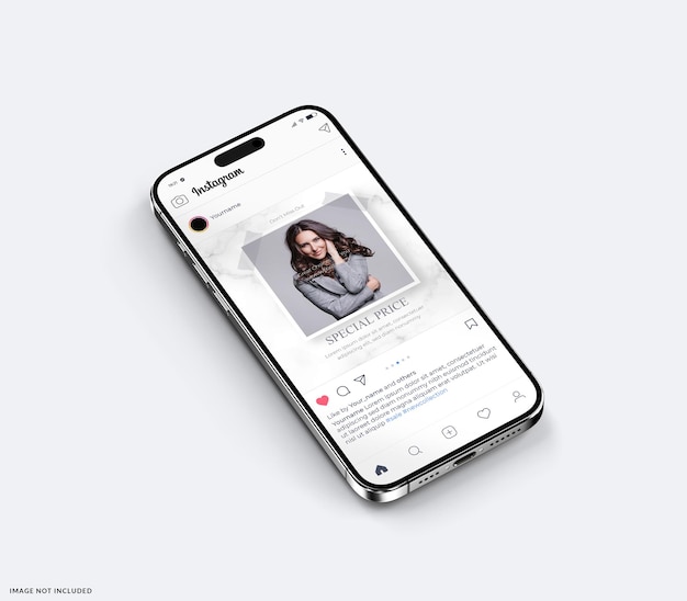 postagem no Instagram com um modelo de smartphone