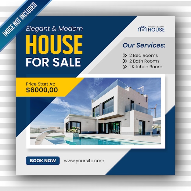Postagem no Instagram de imobiliárias ou modelo de banner de mídia social