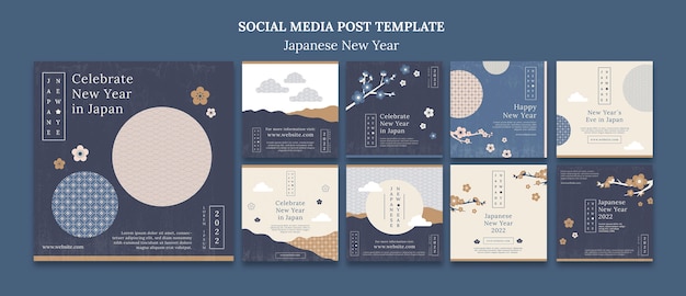 Postagens culturais do instagram do ano novo japonês