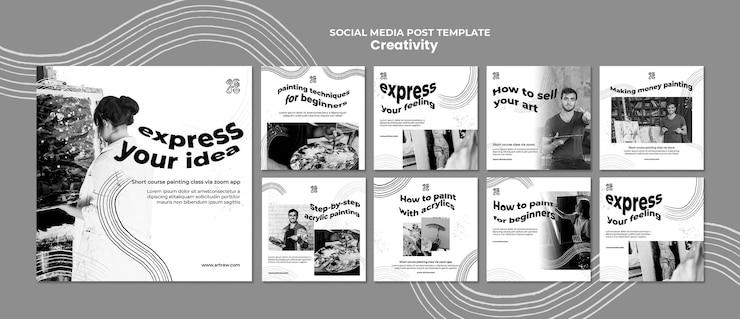PSD postagens de criatividade nas redes sociais