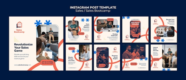 Postagens de instagram de vendas de design plano