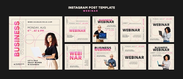 PSD postagens do instagram da conferência webinar