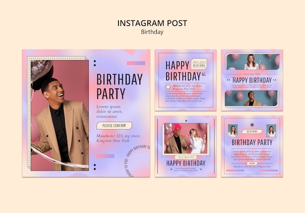 Postagens do instagram de comemoração de aniversário