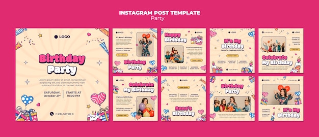 Postagens do instagram de comemoração de aniversário