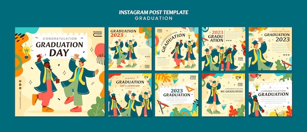 PSD postagens do instagram de comemoração de formatura