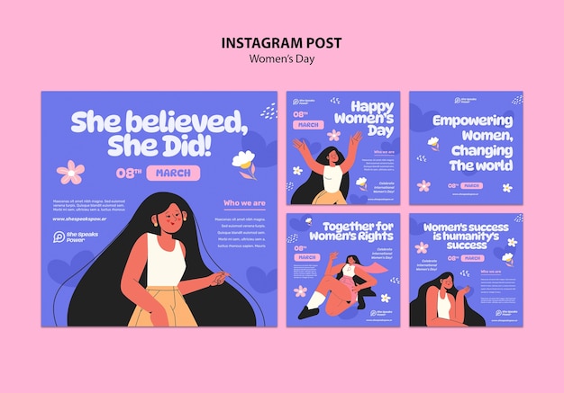 Postagens do instagram de comemoração do dia da mulher