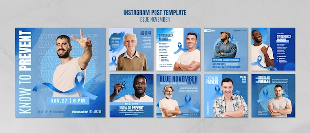 Postagens do instagram de conscientização de novembro azul