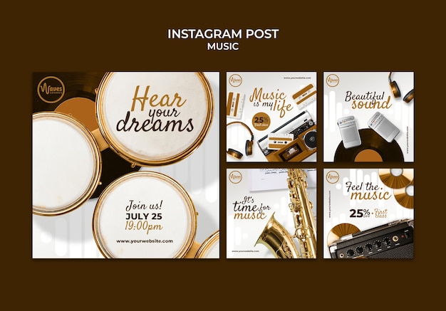 PSD postagens do instagram de eventos musicais