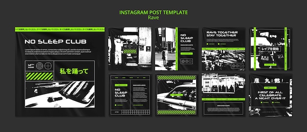 PSD postagens do instagram de música rave